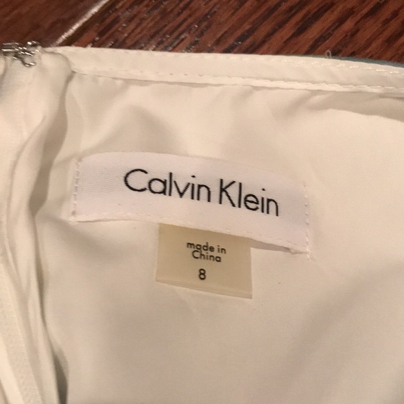 Women's Blue Floral-print Sleeveless Dress Calvin Klein size 8 - Picture 7 of 8